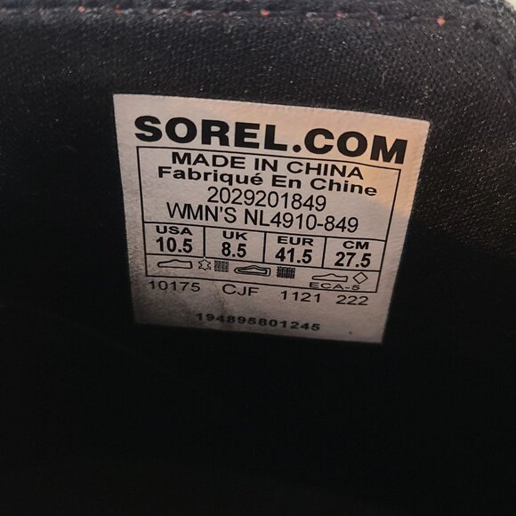 Sorel Suede Leather Evie Pull On Bootie Warp Red Wedge Boots Womens 10.5 - Picture 8 of 8